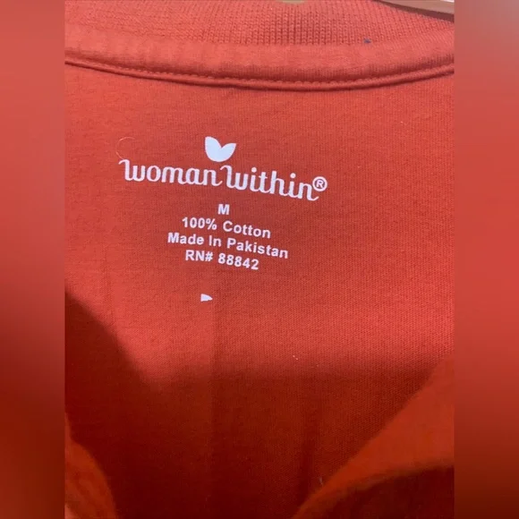 Woman Within Orange Cotton Top - Picture 3 of 7